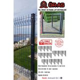 Ör-As Tel Örgü Panel Çit Takım ( 120 cm Yükseklik 45 mt Uzunluk ) + ( 120 x 100 Kapı -) - Antrasit - Gri