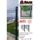 Ör-As Tel Örgü Panel Çit Takım ( 120 cm Yükseklik 5 mt Uzunluk ) + ( 120 x 100 Kapı -) - Antrasit - Gri