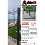 Ör-As Tel Örgü Panel Çit Takım ( 120 cm Yükseklik 50 mt Uzunluk ) + ( 120 x 100 Kapı -) - Antrasit - Gri