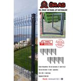 Ör-As Tel Örgü Panel Çit Takım ( 150 cm Yükseklik 20 mt Uzunluk ) + ( 150 x 100 Kapı -) - Antrasit - Gri