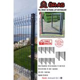 Ör-As Tel Örgü Panel Çit Takım ( 150 cm Yükseklik 25 mt Uzunluk ) + ( 150 x 100 Kapı -) - Antrasit - Gri