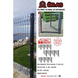 Ör-As Tel Örgü Panel Çit Takım ( 150 cm Yükseklik 30 mt Uzunluk ) + ( 150 x 100 Kapı -) - Antrasit - Gri