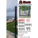 Ör-As Tel Örgü Panel Çit Takım ( 150 cm Yükseklik 45 mt Uzunluk ) + ( 150 x 100 Kapı -) - Antrasit - Gri