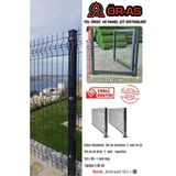 Ör-As Tel Örgü Panel Çit Takım ( 150 cm Yükseklik 5 mt Uzunluk ) + ( 150 x 100 Kapı -) - Antrasit - Gri