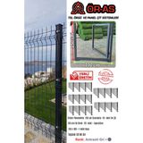 Ör-As Tel Örgü Panel Çit Takım ( 150 cm Yükseklik 50 mt Uzunluk ) + ( 150 x 100 Kapı -) - Antrasit - Gri