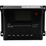 Or-Tec 12-24V Otomatik 10A Pwm Solar Şarj Kontrol Cihazı - Şarj Regülatörü LCD Ekranlı