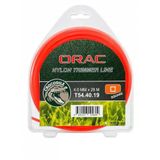 Orac Kare Tırpan Misinası 4.0 mm x 28 mt Turuncu | Kare Kesit, Yüksek Dayanıklılık, Tüm Tırpanlarla Uyumlu, Çim ve Yabani Ot Kesimi, Uzun Ömürlü