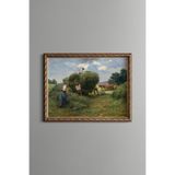 Orakçılar - Vintage Desenli Çerçeve - İnce Model, Altın2, 30 x 40