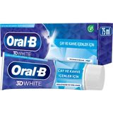 Oral-B 3D White Çay ve Kahve İçenler için Naneli Diş Macunu 75 ml Güçlü Ferahlık Sağlar