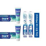 Oral-B 3D White Hafif Nane Macun 75 Ml Oral-B Pro Health Hassas Diş Minesi Ultra Ince Diş Fırçası 2 + 2 Adet