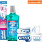 Oral-B 75 ml Diş Macunu Diş Eti ve Minesi Onarım Original + Oral B Fırça Ultra Hassas + 500 ml Ağız Çalkalama Suyu (Alkolsüz)