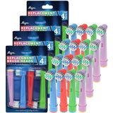 Oral B Braun Elektrikli Taban Için Yedek Diş Fırçası Başlıkları - Oralb ile Uyumlu 16 Paket Çocuk Renkli Fırça Başlıkları - Yumuşak Kıllar, Küçük Başl - Standart - (ClearEyelets)Black-RadiantOrchid