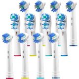Oral B Braun ile Uyumlu Yedek Fırça Başlıkları - Oralb Için 12 Elektrikli Diş Fırçası Başlıkları - Çift Temiz, Floss ve 3D Pro Beyaz Fırçalar - Kids P - Standart - (ClearEyelets)Black-RadiantOrchid