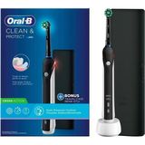 Oral-B Clean & Protect Siyah Şarj Edilebilir Diş Fırçası Cross Action 750 Yumuşak Kıllar ile Temizlik