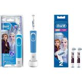 Oral-B Çocuklar İçin D100 Frozen II Şarjlı Diş Fırçası Mavi Renkli Orta Sertlikte Kıllar ve 2 Yedek Başlık
