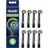 Oral-B Cross Action fırça başlığı, elektrikli diş fırçası, 8 adet paket, posta kutusu atmak için uygun, siyah