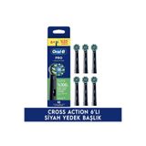 Oral-B Cross Action Şarjlı Siyah Diş Fırçası Yedek Başlığı 6 Adet