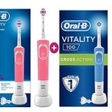 Oral-B D100 3D White Pembe+ Cross Mavi Vitality Şarjlı Diş Fırçası