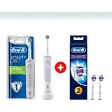 Oral-B D100 Cross Action Şarj Edilebilir Diş Fırçası+ 3D White 2'li Yedek Başlık