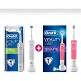Oral-B D100 Cross Action Şarjlı Diş Fırçası+ 3D White Pembe D100 Şarjlı Diş Fırçası
