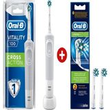 Oral-B D100 Cross Action Şarjlı Diş Fırçası+ Cross Action 2'li Yedek Başlık