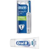 Oral-B D100 Şarjlı Black Crossaction Diş + Oral B Diş Macunu 50 ml - Beyaz