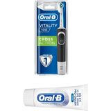 Oral-B D100 Şarjlı Black Crossaction Diş + Oral B Diş Macunu 50 ml - Siyah