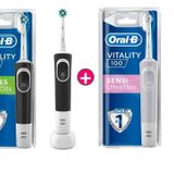 Oral-B D100 Vitality Cross Action Siyah+Beyaz Şarjlı Diş Fırçası