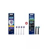 Oral-B Diş Fırçası Yedek Başlığı 3D White 4'Lü+Cross Siyah 2'Li
