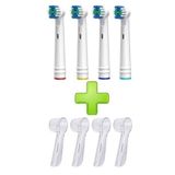 Oral B Diş Fırçasına Uyumlu 4'lü Yedek Başlık Ve 4 Adet Koruyucu Kapak