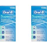 Oral-B Diş İpi Super Floss 50 Adet x 2 Kutu Kendi Kendine Kesilmiş İplikler ile Etkili Temizlik