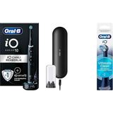 Oral-B iO Sense ile iO - 10 Siyah Elektrikli/Şarjlı Diş Fırçası + Oral-B iO Ultimate Clean Siyah Diş Fırçası Yedek Başlığı 2 Adet