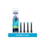 Oral-B iO Serisi Ultimate Clean Siyah Orijinal Yedek Başlıkları Derin Plak Giderme 4'lü