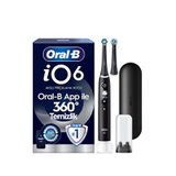 Oral-b Io6 Şarjlı Elektrikli Diş Fırçası + 2 Fırça Başlığı Ve Premium Seyahat Kabı - Siyah