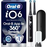 Oral-B Io6 Siyah Şarjlı Elektrikli Diş Fırçası + 2 Fırça Başlığı ve Premium Seyahat Kabı - Standart