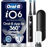 Oral-B Io6 Siyah Şarjlı/elektrikli Diş Fırçası, 2 Fırça Başlığı, Uzun Ömürlü Pil, Premium Seyahat Kabı, Yedek Başlık Kabı - (DipCamo)Charcoal-White