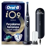 Oral-B iO9 Siyah Şarjlı/Elektrikli Diş Fırçası, 1 Fırça Başlığı, Hızlı Manyetik Şarj Cihazı, Uzun Ömürlü Pil, Şarj Eden Seyahat Kabı, Yedek Başlık Kabı