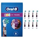 Oral-B Kids Frozen elektrikli diş fırçası başlığı, 8 adet, ekstra yumuşak kıllar, Oral-B diş fırçaları için diş fırçası başlığı, 3 yaşından büyük çocuklar için, posta kutusu özellikli ambalaj