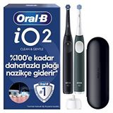 Oral B Oral-b Io2 Şarjlı/elektrikli Diş Fırçası, 2'li Set, Siyah ve Orman Yeşili, 2 Fırça Başlığı, Seyahat Kabı