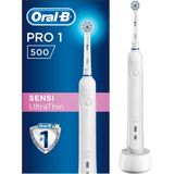 Oral-B Pro 1 500 Sensi Ultrathin Şarjlı Diş Fırçası Beyaz Orta Sertlikte Fırça Kılı İle Temizleme