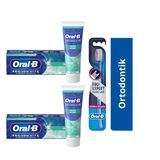 Oral-B Pro 3D White Hafif Nane Diş Macunu 75 Ml + Oral-B Pro-Expert Clinic Line Ortodontik 35 Yumuşak Diş Fırçası 2+1 Adet