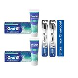 Oral-B Pro 3D White Hafif Nane Diş Macunu 75 Ml + Oral-B Pro Health Kömürlü Diş Fırçası 2 + 2 Adet