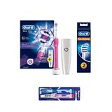 Oral-B Pro 750 Pembe Şarj Edilebilir Seyahat Kabı Hediyeli Diş Fırçası+2'li Trizone Yedek Başlık