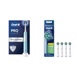 Oral-B Pro Series 1 Mavi Elektrikli Diş Fırçası, 1 Diş Fırçası Başlığı, Braun Tasarımı + Oral-B Cross Action X-Filament Şarjlı Diş Fırçası Yedek Başlığı 4 Adet