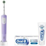 Oral-B Şarjlı Elektrikli Diş Fırçası Vitality Pro Lila + Oral-B Pro Onarım 50 ml Diş Macunu