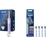 Oral-B Şarjlı/elektrikli Diş Fırçası Vitality Pro Lila Koruma ve Temizlik + Oral-B 3D White X- - Çok Renkli