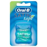 Oral-B Saten diş ipi, 25 m, diş için plak çıkarıcı, taze temiz his, saten benzeri dokulu geniş bant, rahat kavrama, nane yeşili