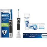 Oral-B Vitality Cross Action Black Şarjlı Diş Fırçası + Oral-B Onarım Orijinal 75 ml