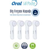 Oral White Diş Fırçası Kapağı 4 Adet Antibakteriyel Koruma ile Seyahat İçin Uygun