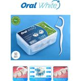 Oral White Naneli Diş İpi 50 Adet SLS İçermeyen Ergonomik Tasarımlı Ağız Bakımı